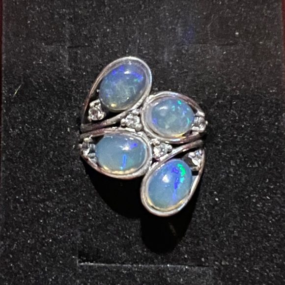 Ethiopian Opals Sterling Silver Ring 6 - Picture 13 of 14